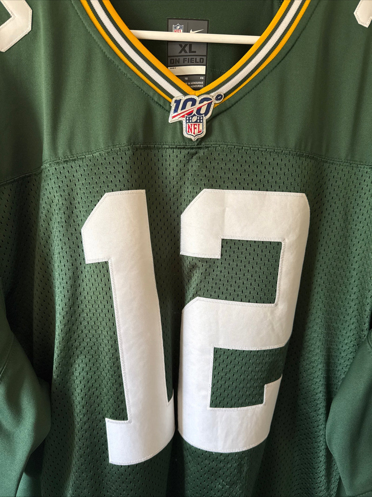 Men's Nike Aaron Rodgers #12 Green Bay Packers NFL 100 Vapor Lmtd Jersey Sz XL - Kyle’s Football Cards
