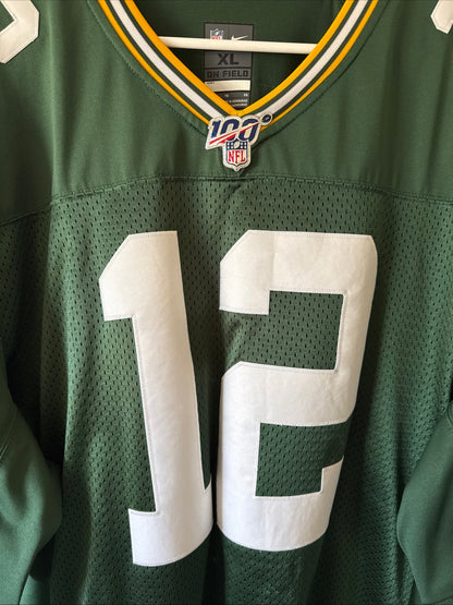 Men's Nike Aaron Rodgers #12 Green Bay Packers NFL 100 Vapor Lmtd Jersey Sz XL - Kyle’s Football Cards