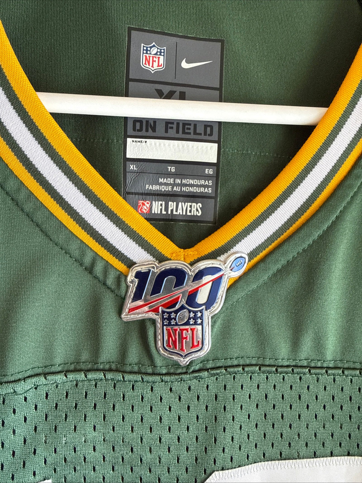 Men's Nike Aaron Rodgers #12 Green Bay Packers NFL 100 Vapor Lmtd Jersey Sz XL - Kyle’s Football Cards