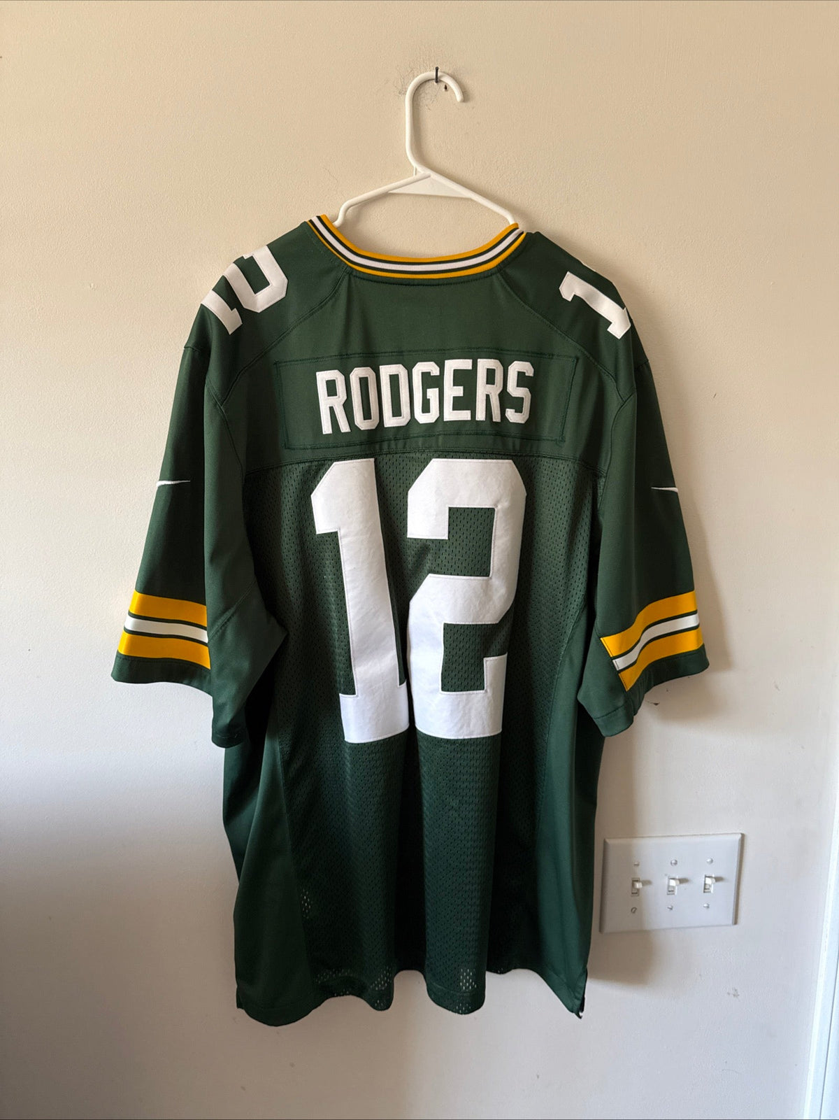 Men's Nike Aaron Rodgers #12 Green Bay Packers NFL 100 Vapor Lmtd Jersey Sz XL - Kyle’s Football Cards
