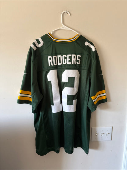 Men's Nike Aaron Rodgers #12 Green Bay Packers NFL 100 Vapor Lmtd Jersey Sz XL - Kyle’s Football Cards
