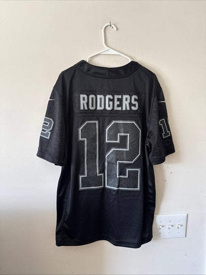 Men's Nike Aaron Rodgers #12 Green Bay Packers RFLCTV Lmtd NFL Jersey Sz L RARE - Kyle’s Football Cards