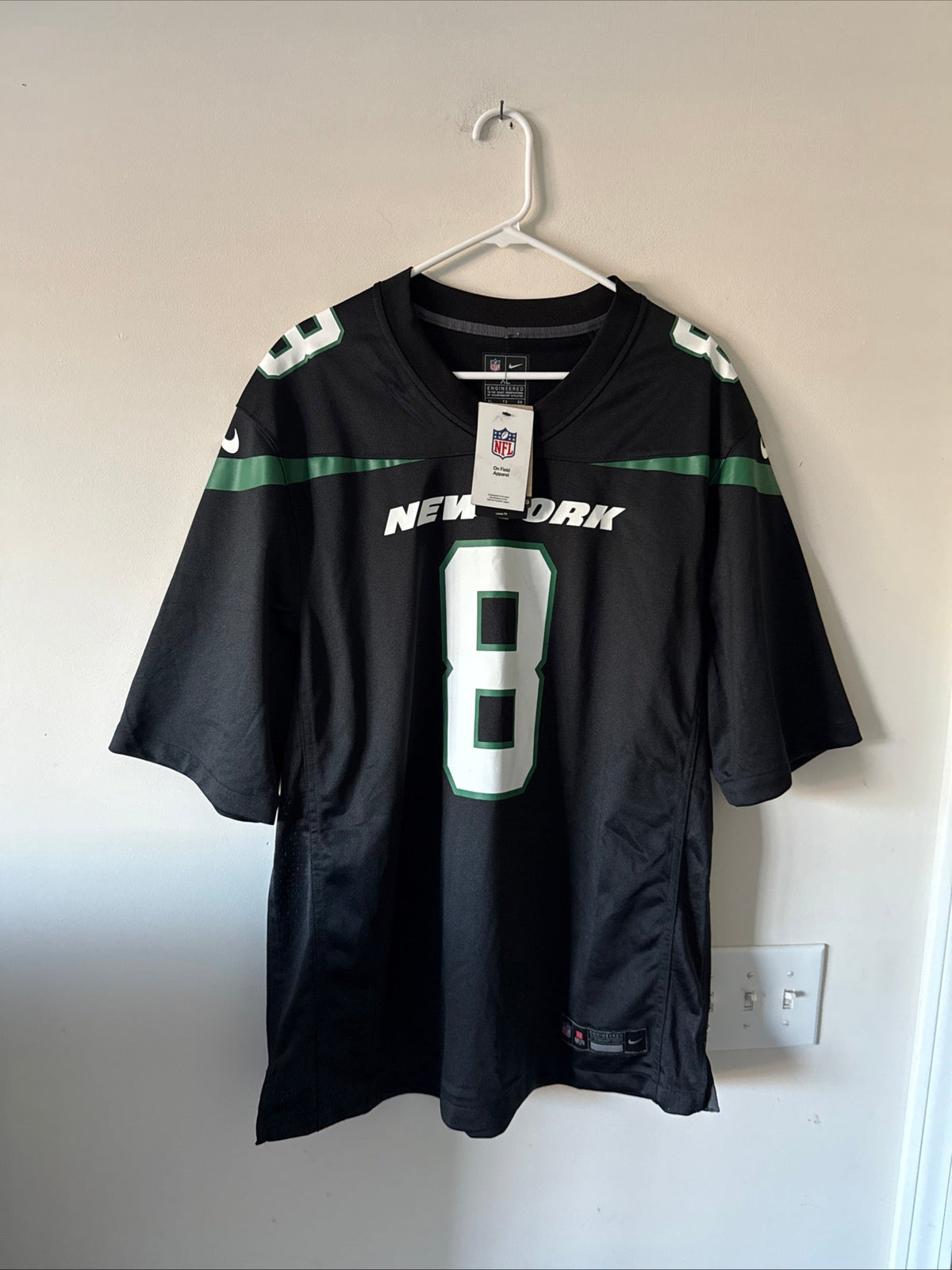 Men’s Nike Aaron Rodgers #8 New York Jets Game NFL Jersey Sz XL - NWT RARE - Kyle’s Football Cards