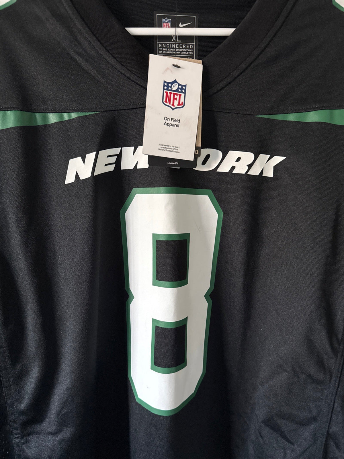 Men’s Nike Aaron Rodgers #8 New York Jets Game NFL Jersey Sz XL - NWT RARE - Kyle’s Football Cards
