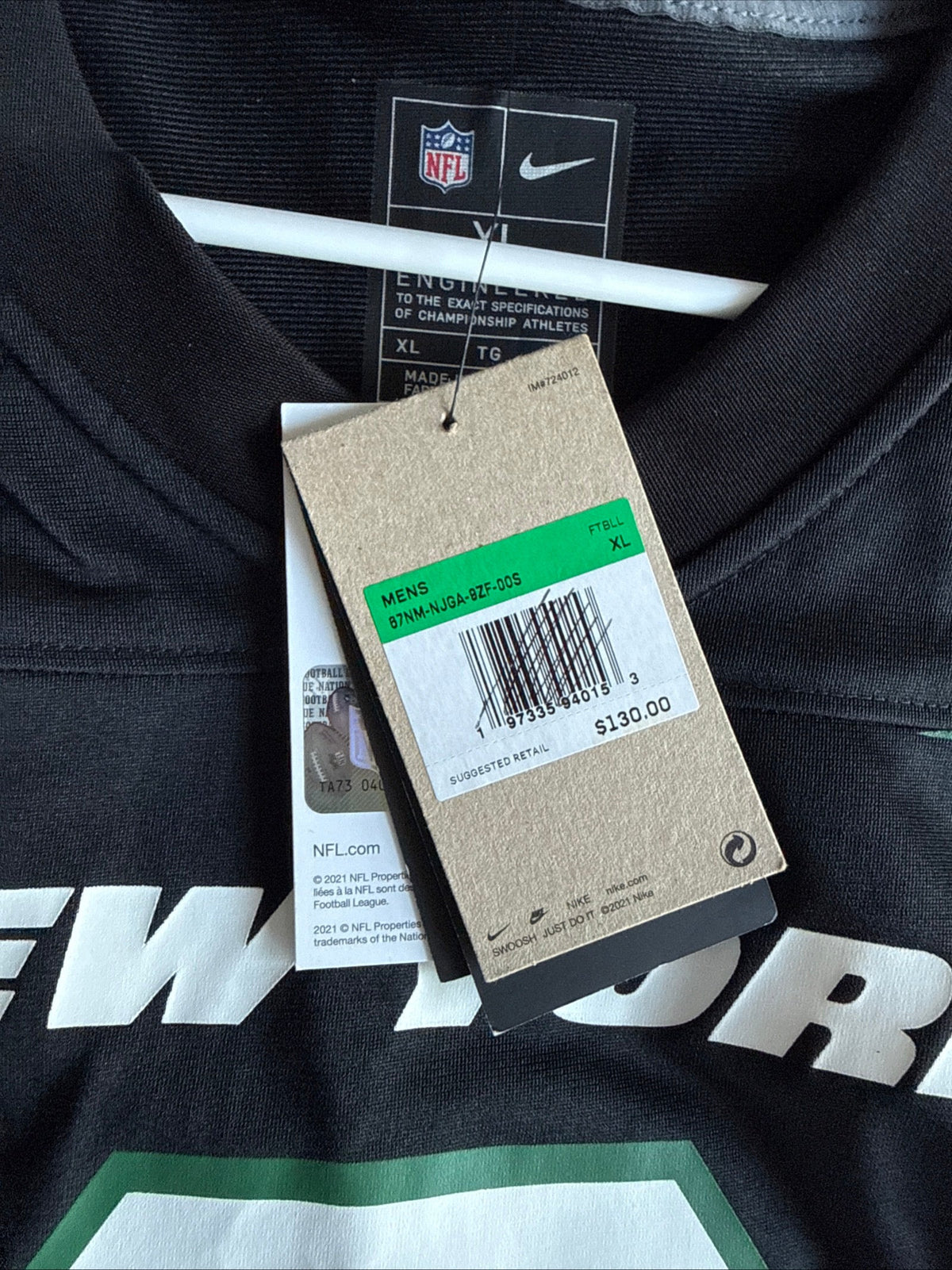 Men’s Nike Aaron Rodgers #8 New York Jets Game NFL Jersey Sz XL - NWT RARE - Kyle’s Football Cards