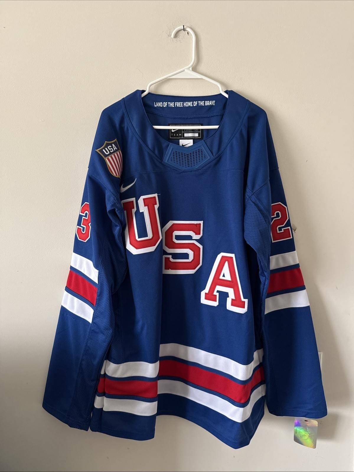 Men’s Nike Adam Fox #23 Team USA 2026 Winter Olympics Jersey Size XL - NWT RARE - Kyle’s Football Cards