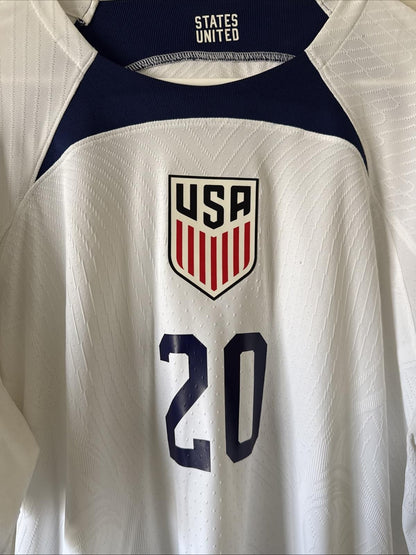 Men’s Nike ADV Folarin Balogun #20 2022 Team USA Soccer Jersey Sz XL - RARE - Kyle’s Football Cards