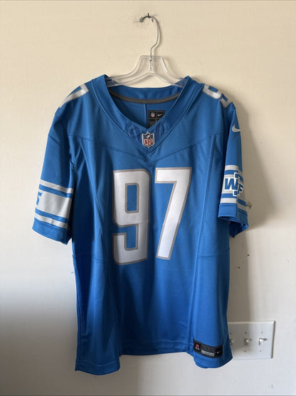 Men’s Nike Aidan Hutchinson #97 Detroit Lions NFL Vapor Lmtd Jersey Sz L - RARE - Kyle’s Football Cards