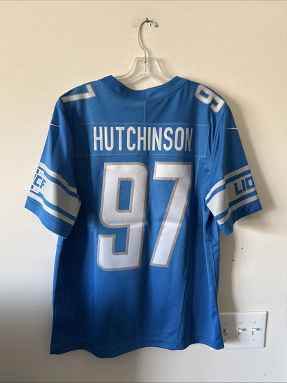 Men’s Nike Aidan Hutchinson #97 Detroit Lions NFL Vapor Lmtd Jersey Sz L - RARE - Kyle’s Football Cards