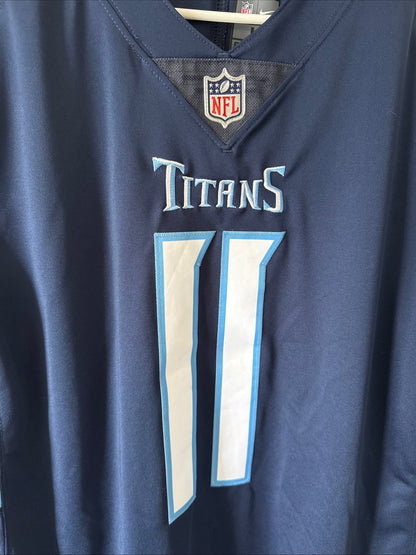 Men’s Nike AJ Brown 11 Tennessee Titans Vapor Lmtd Jersey Sz L - Blue RARE - Kyle’s Football Cards