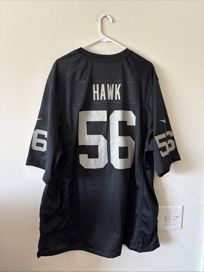 Men’s Nike AJ Hawk 56 Oakland Raiders NFL Football Jersey Sz 2XL - Black RARE - Kyle’s Football Cards