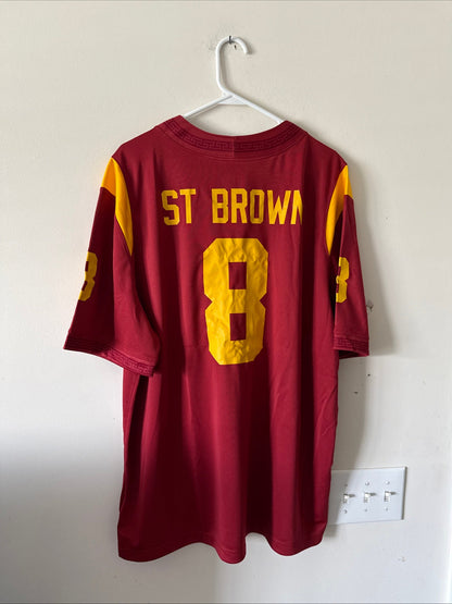 Men's Nike Amon-Ra St. Brown 8 USC Trojans NCAA Alumni Jersey Sz XL - RARE - Kyle’s Football Cards