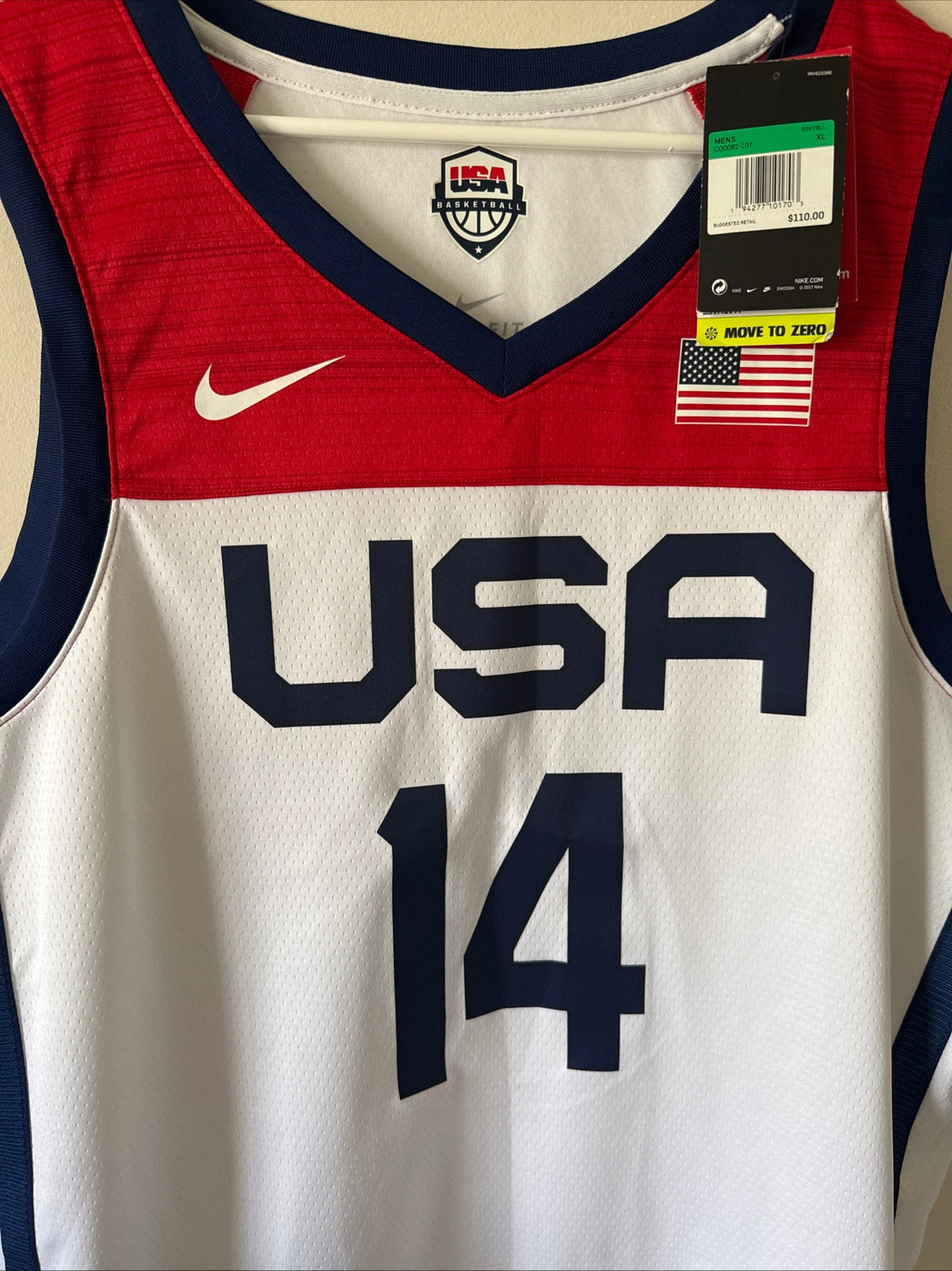 Men’s Nike Anthony Davis 14 Team USA Tokyo Olympics 2020 Jersey Sz XL NWT RARE - Kyle’s Football Cards