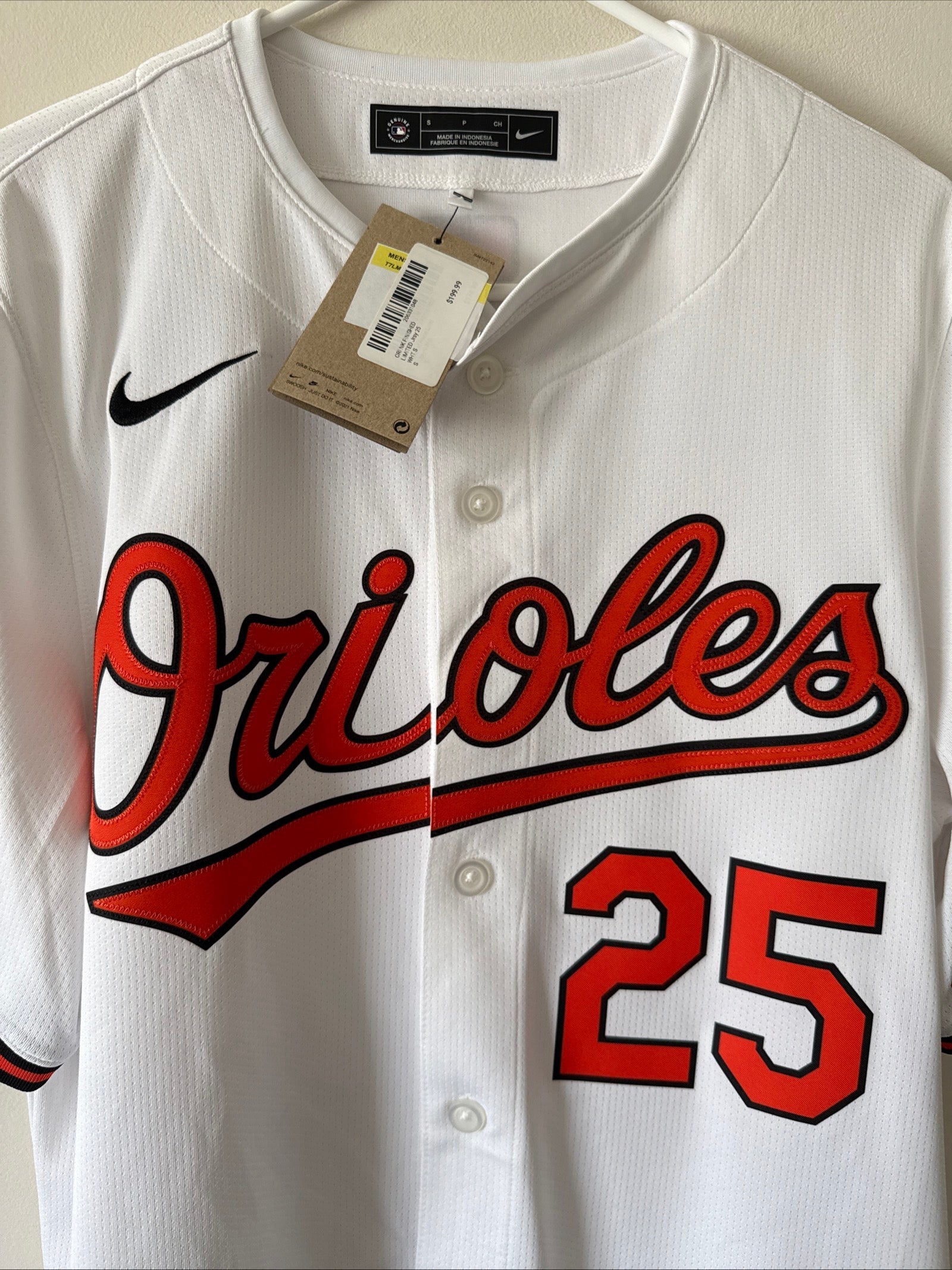 Men’s Nike Anthony Santander 25 Baltimore Orioles MLB Baseball Jersey Sz S NWT - Kyle’s Football Cards