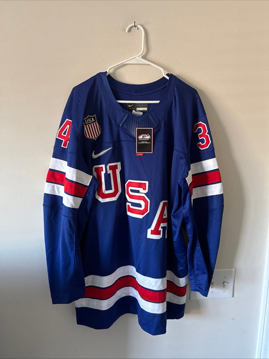 MEN’S NIKE AUSTON MATTHEWS #34 TEAM USA AUTHENTIC 2026 OLYMPICS JERSEY SZ XL NWT - Kyle’s Football Cards