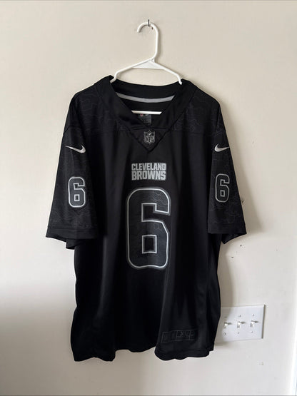 Men’s Nike Baker Mayfield #6 Cleveland Browns RFLCTV Lmtd Jersey Sz XL - RARE - Kyle’s Football Cards