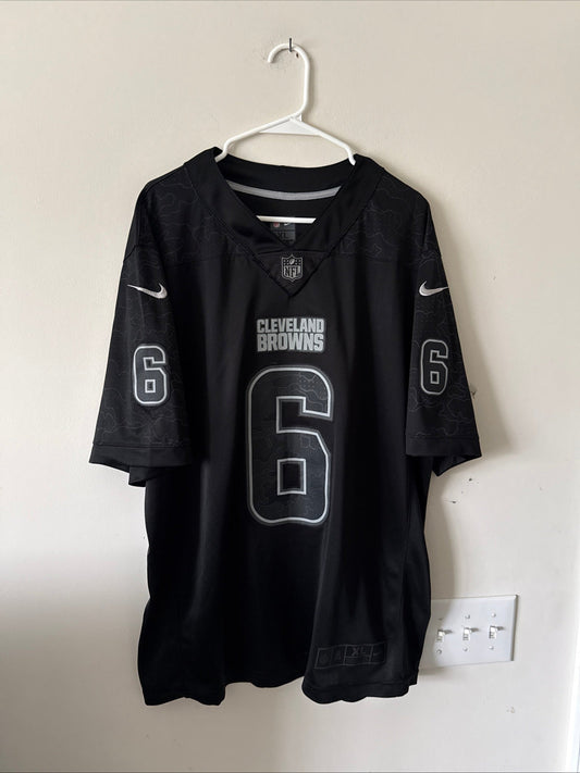 Men’s Nike Baker Mayfield #6 Cleveland Browns RFLCTV Lmtd Jersey Sz XL - RARE - Kyle’s Football Cards