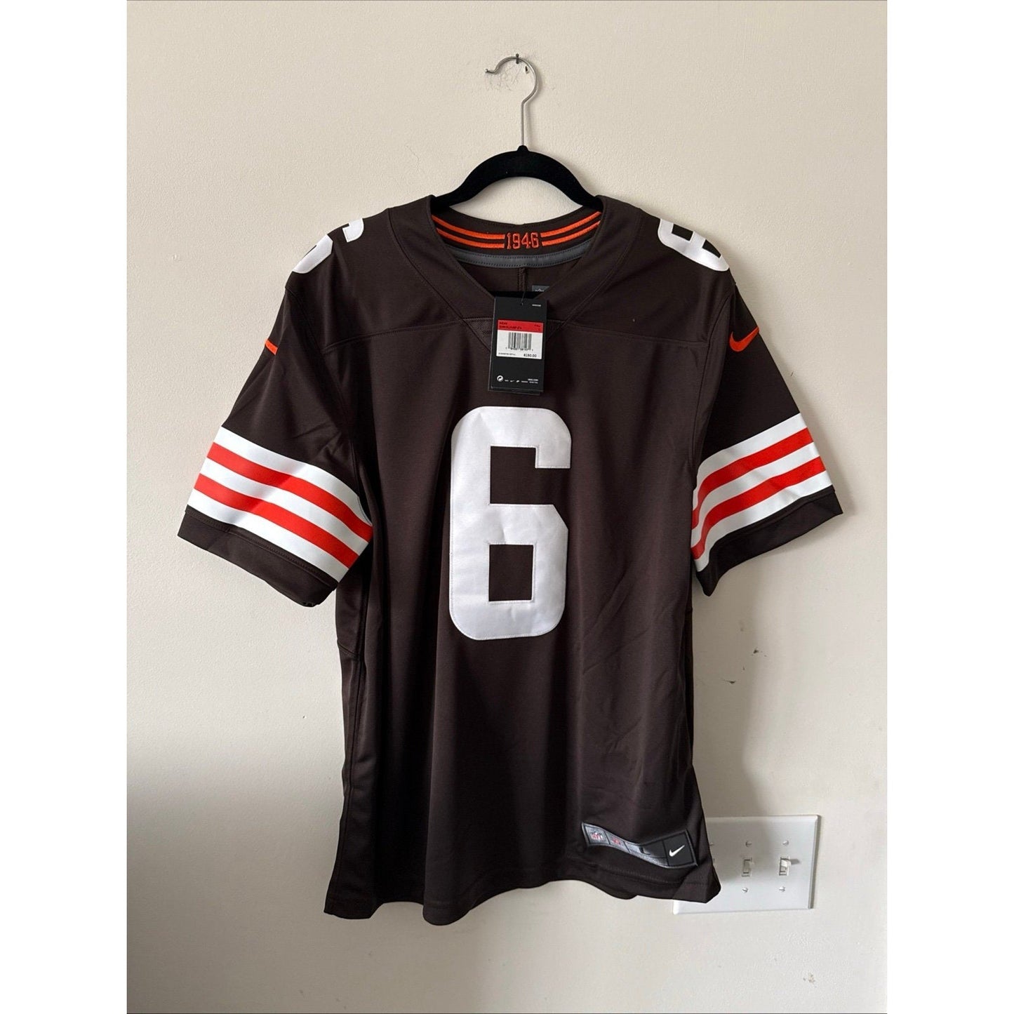 MEN’S NIKE BAKER MAYFIELD 6 CLEVELAND BROWNS VAPOR LMTD JERSEY SZ L - NWT - Kyle’s Football Cards