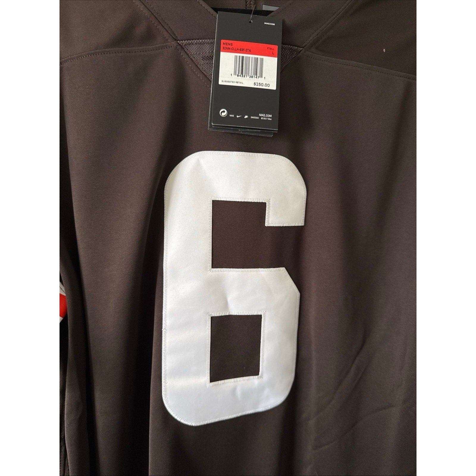 MEN’S NIKE BAKER MAYFIELD 6 CLEVELAND BROWNS VAPOR LMTD JERSEY SZ L - NWT - Kyle’s Football Cards