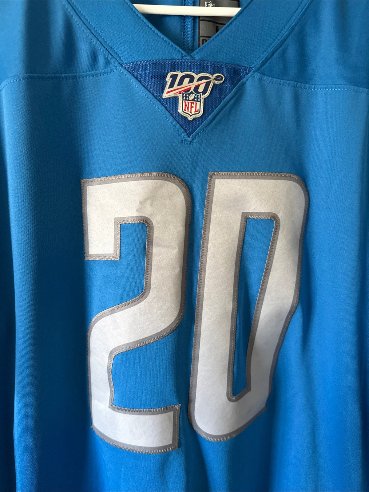 Men's Nike Barry Sanders #20 Detroit Lions NFL 100 Vapor Lmtd Jersey Sz L - RARE - Kyle’s Football Cards