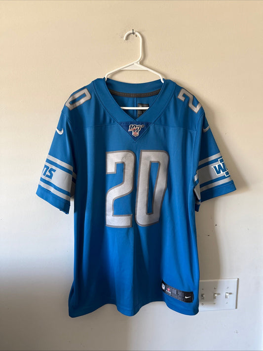Men's Nike Barry Sanders #20 Detroit Lions NFL 100 Vapor Lmtd Jersey Sz L - RARE - Kyle’s Football Cards