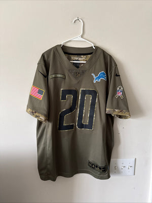 Men's Nike Barry Sanders #20 Detroit Lions Salute To Service Lmtd Jersey Sz L