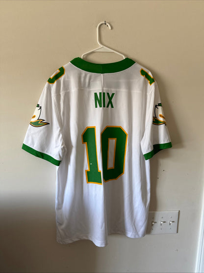 Men’s Nike Bo Nix #10 Oregon Ducks NCAA Jersey Sz L - White RARE - Kyle’s Football Cards