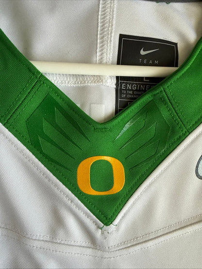 Men’s Nike Bo Nix #10 Oregon Ducks NCAA Jersey Sz L - White RARE - Kyle’s Football Cards