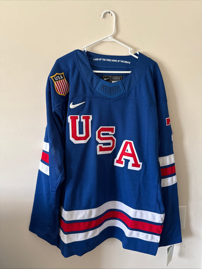 Men’s Nike Brady Tkachuk 7 Team USA 2026 Winter Olympics Jersey Size XL - RARE - Kyle’s Football Cards