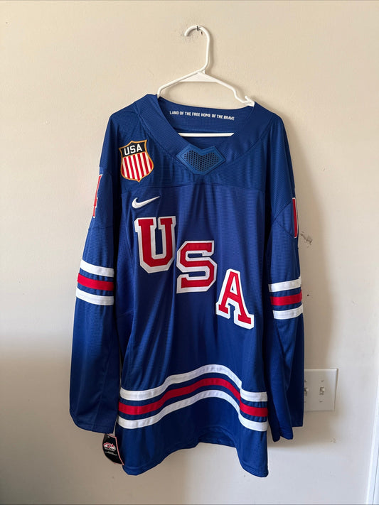 MEN’S NIKE BROCK FABER 14 TEAM USA 2026 WINTER OLYMPICS JERSEY SZ XL - NWT RARE - Kyle’s Football Cards
