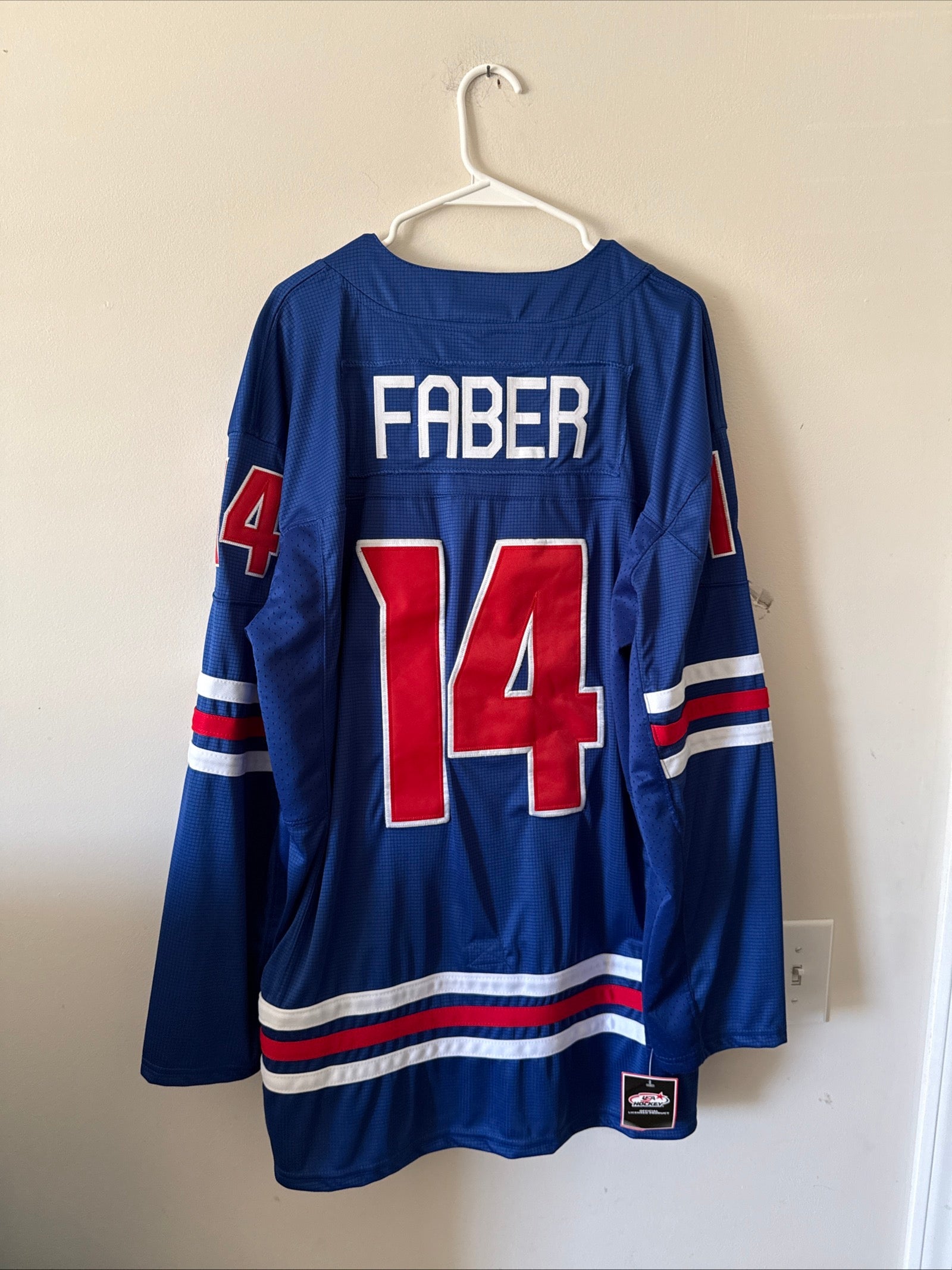 MEN’S NIKE BROCK FABER 14 TEAM USA 2026 WINTER OLYMPICS JERSEY SZ XL - NWT RARE - Kyle’s Football Cards