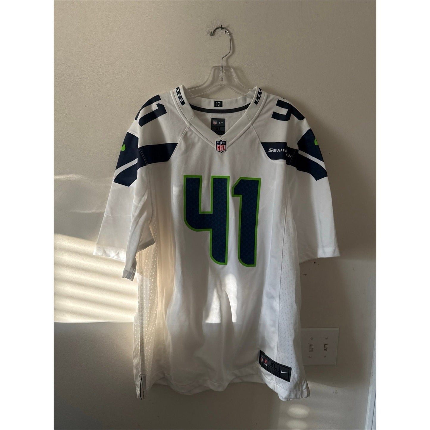 MEN’S NIKE BYRON MAXWELL 41 SEATTLE SEAHAWKS SIGNED ON FIELD JERSEY SZ XL RARE - Kyle’s Football Cards