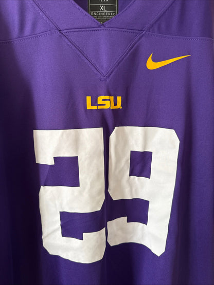 Men’s Nike Caden Durham #29 LSU Tigers NCAA Football Jersey Sz XL - Purple RARE - Kyle’s Football Cards