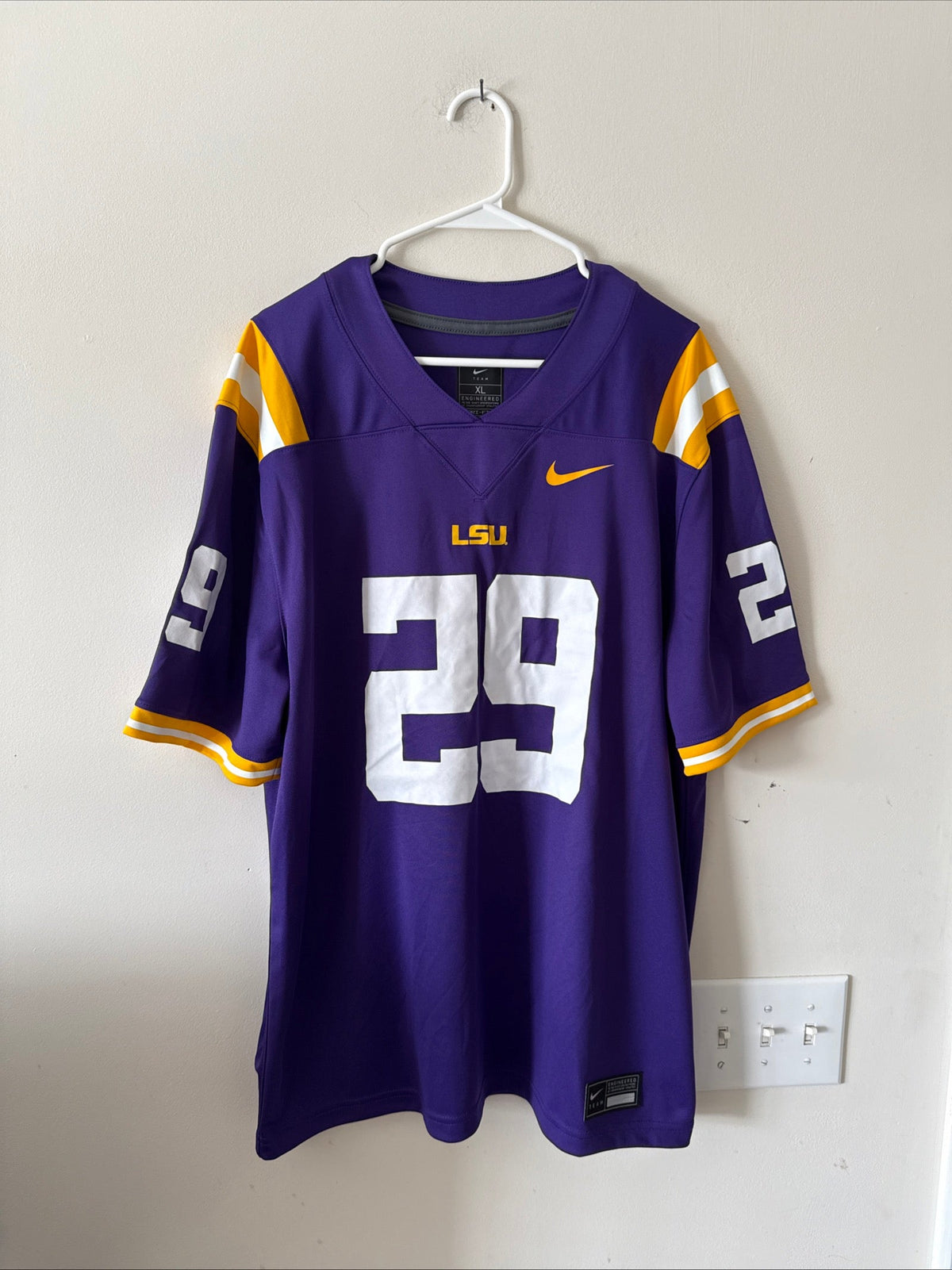 Men’s Nike Caden Durham #29 LSU Tigers NCAA Football Jersey Sz XL - Purple RARE - Kyle’s Football Cards