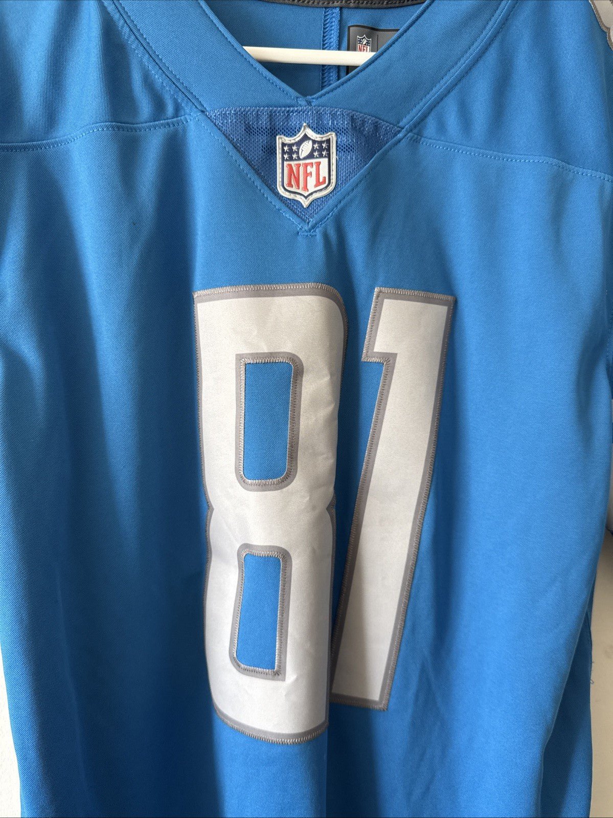 Men’s Nike Calvin Johnson #81 Detroit Lions Vapor Limited Jersey Sz M Blue RARE - Kyle’s Football Cards