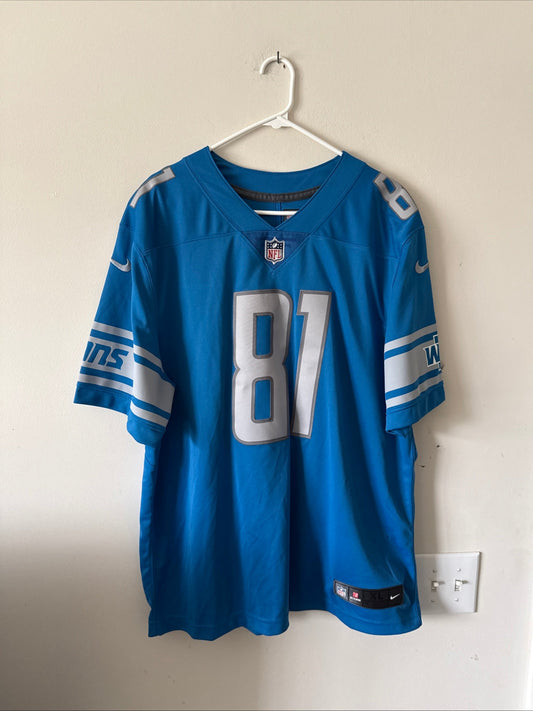 Men's Nike Calvin Johnson #81 Detroit Lions Vapor Lmtd Jersey Sz XL - Blue RARE - Kyle’s Football Cards