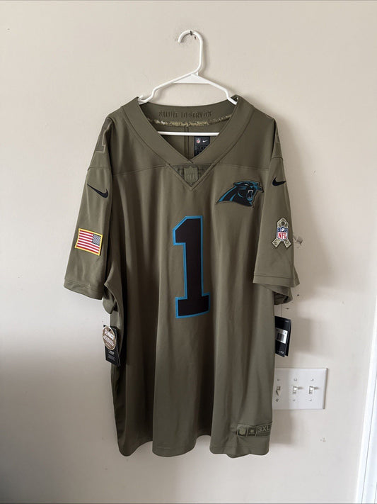 Men's Nike Cam Newton #1 Carolina Panthers Salute To Service Jersey Sz 3XL RARE - Kyle’s Football Cards