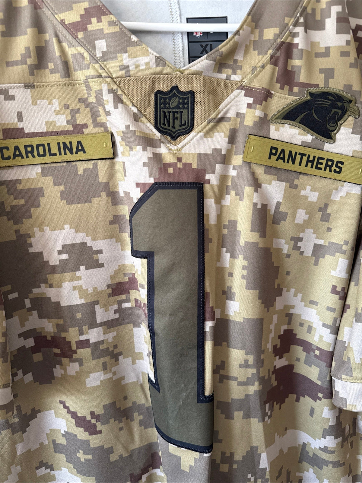 Men's Nike Cam Newton #1 Carolina Panthers Salute to Service Lmtd Jersey Sz XL - Kyle’s Football Cards