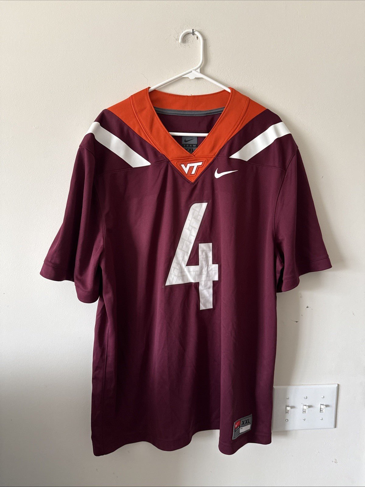 Men’s Nike Chance Fitzgerald 4 Virginia Tech Hokies NCAA Jersey Sz 2XL - RARE - Kyle’s Football Cards