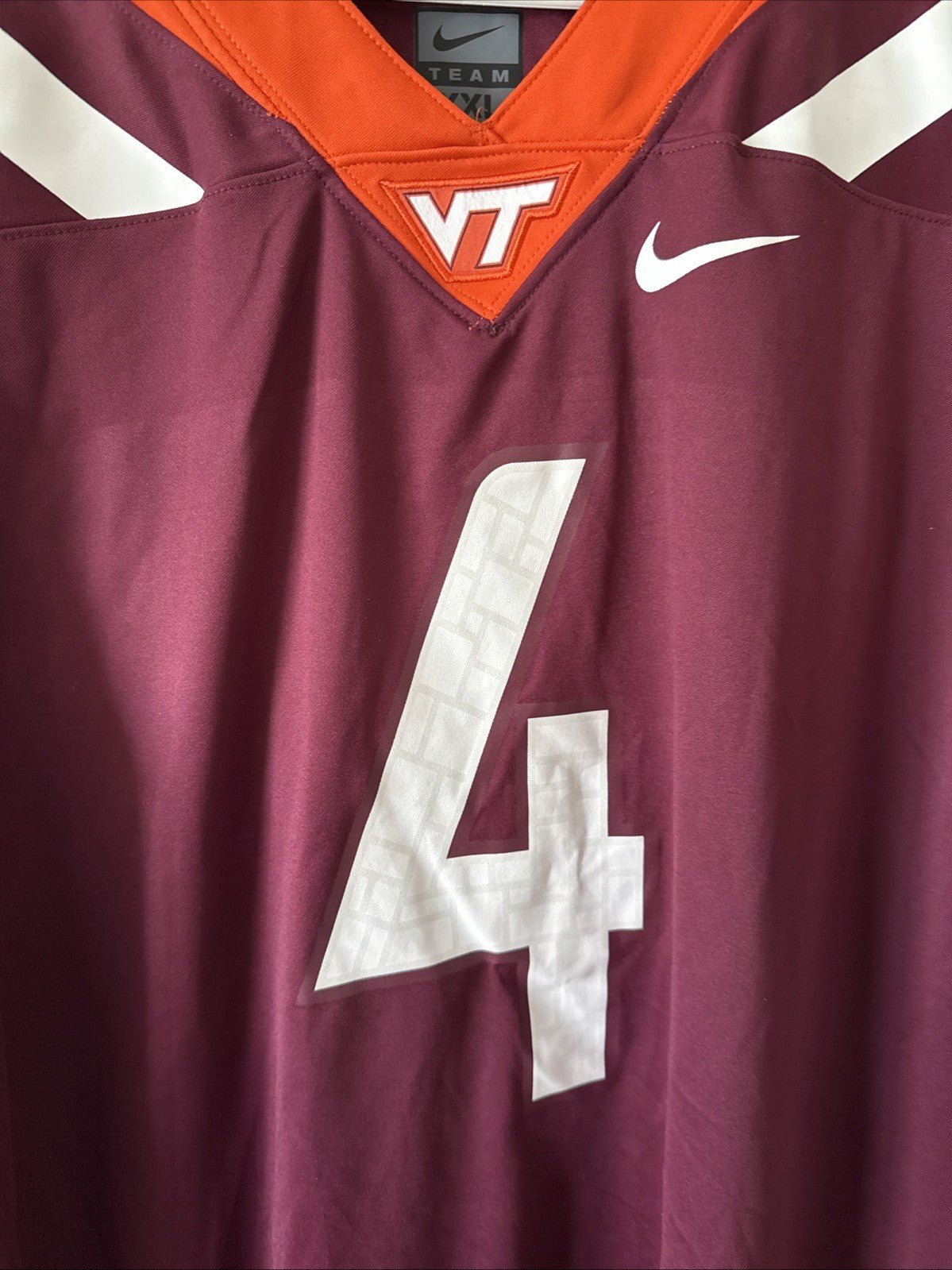 Men’s Nike Chance Fitzgerald 4 Virginia Tech Hokies NCAA Jersey Sz 2XL - RARE - Kyle’s Football Cards