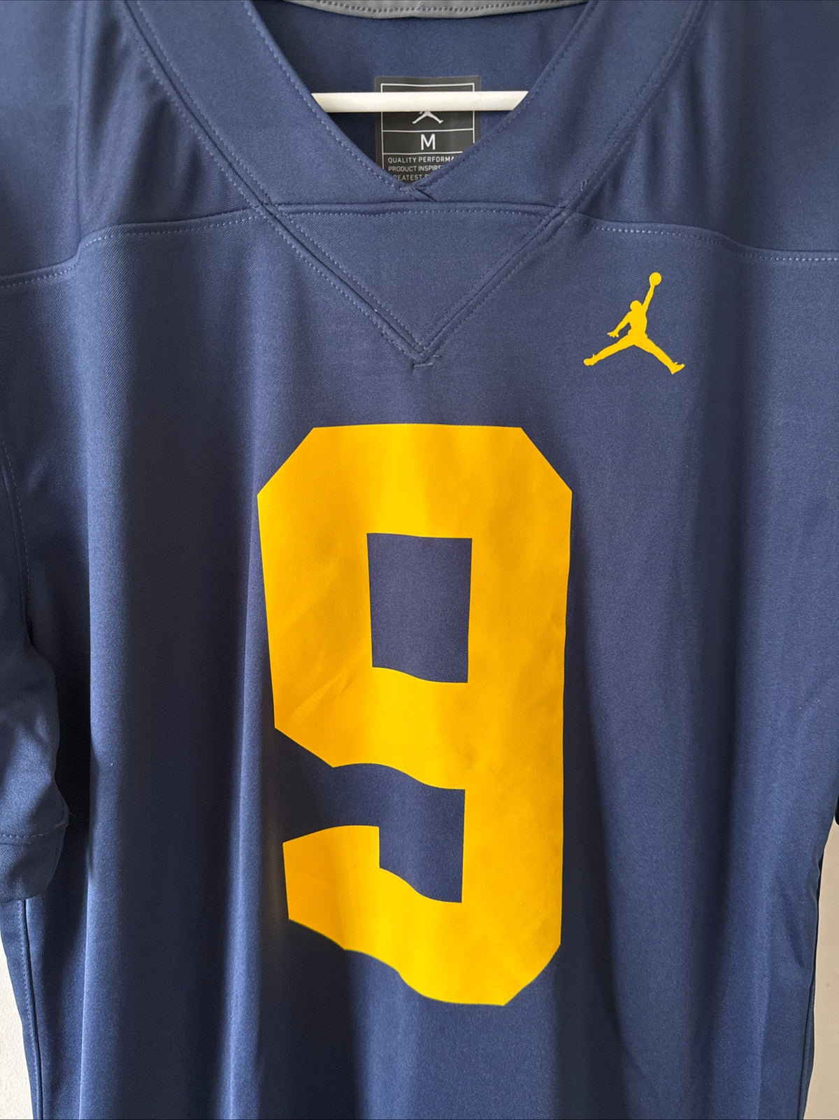 MEN’S NIKE CHANNING GOODWIN 9 MICHIGAN WOLVERINES NCAA JERSEY SZ M - BLUE RARE - Kyle’s Football Cards