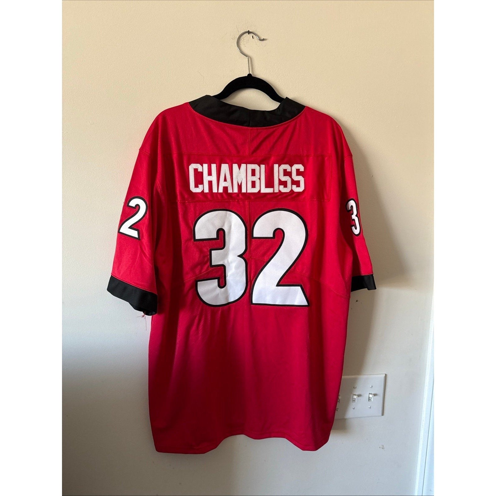 Men’s Nike Chaz Chambliss 32 Georgia Bulldogs Stitched Jersey Sz L - Red RARE - Kyle’s Football Cards