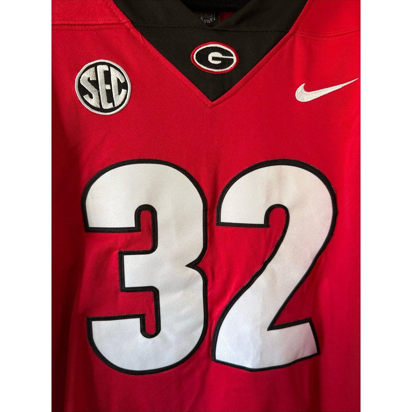Men’s Nike Chaz Chambliss 32 Georgia Bulldogs Stitched Jersey Sz L - Red RARE - Kyle’s Football Cards