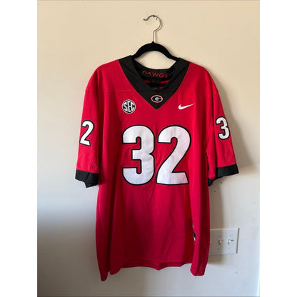 Men’s Nike Chaz Chambliss 32 Georgia Bulldogs Stitched Jersey Sz L - Red RARE - Kyle’s Football Cards
