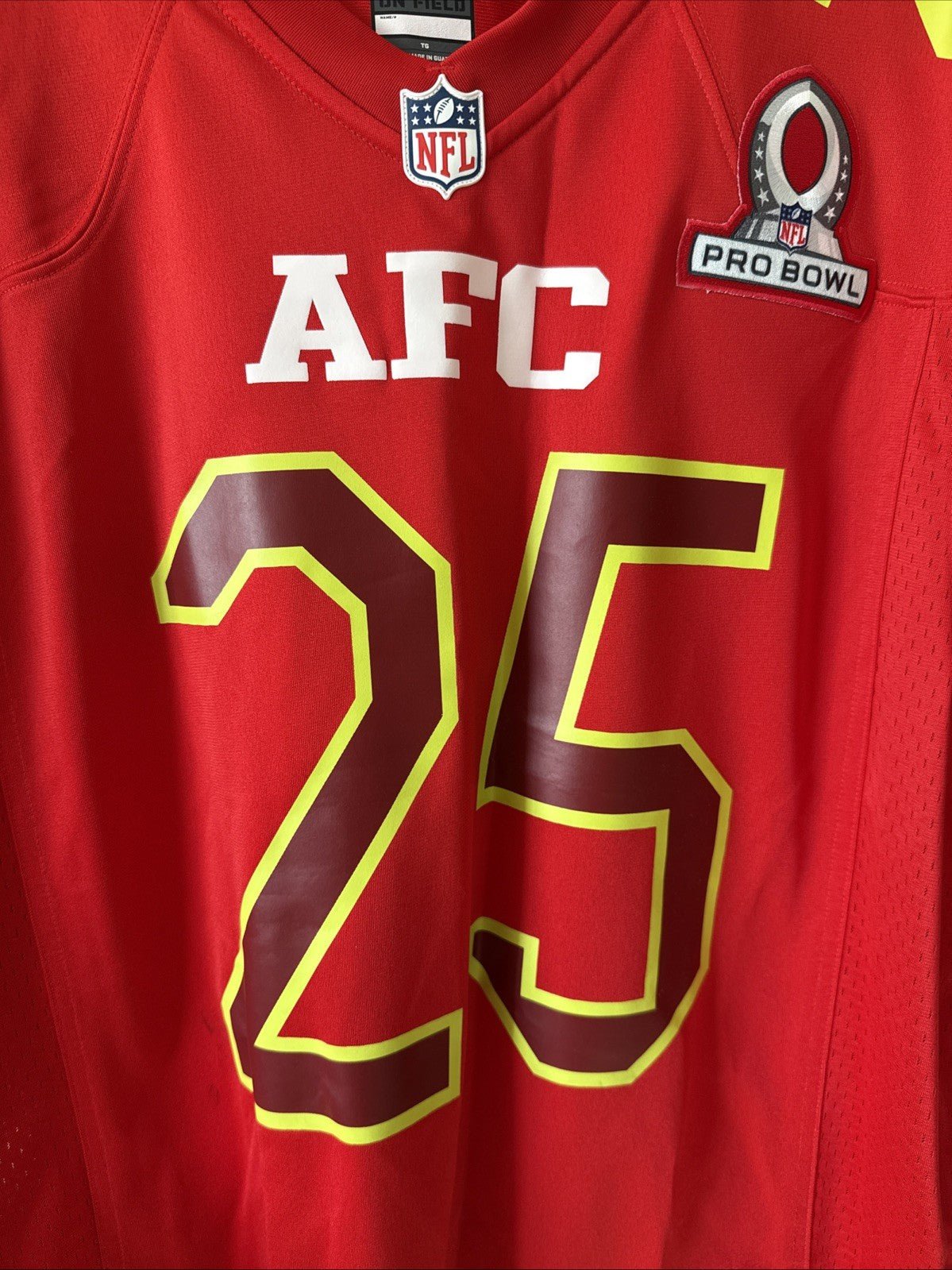 Men's Nike Chris Harris Jr #25 Broncos 2017 AFC Pro Bowl Jersey Sz XL - Red RARE - Kyle’s Football Cards