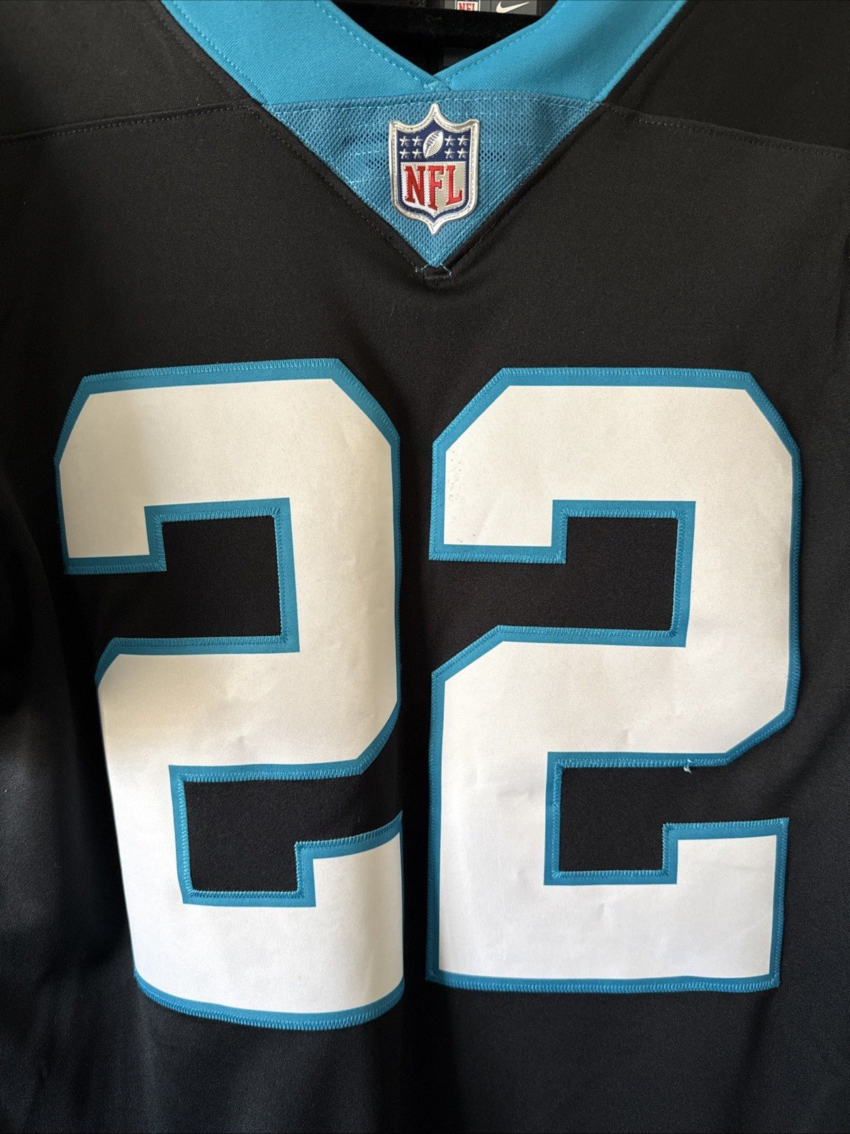 Men’s Nike CHRISTIAN MCCAFFREY 22 Carolina Panthers Vapor Lmtd Jersey Sz S RARE - Kyle’s Football Cards