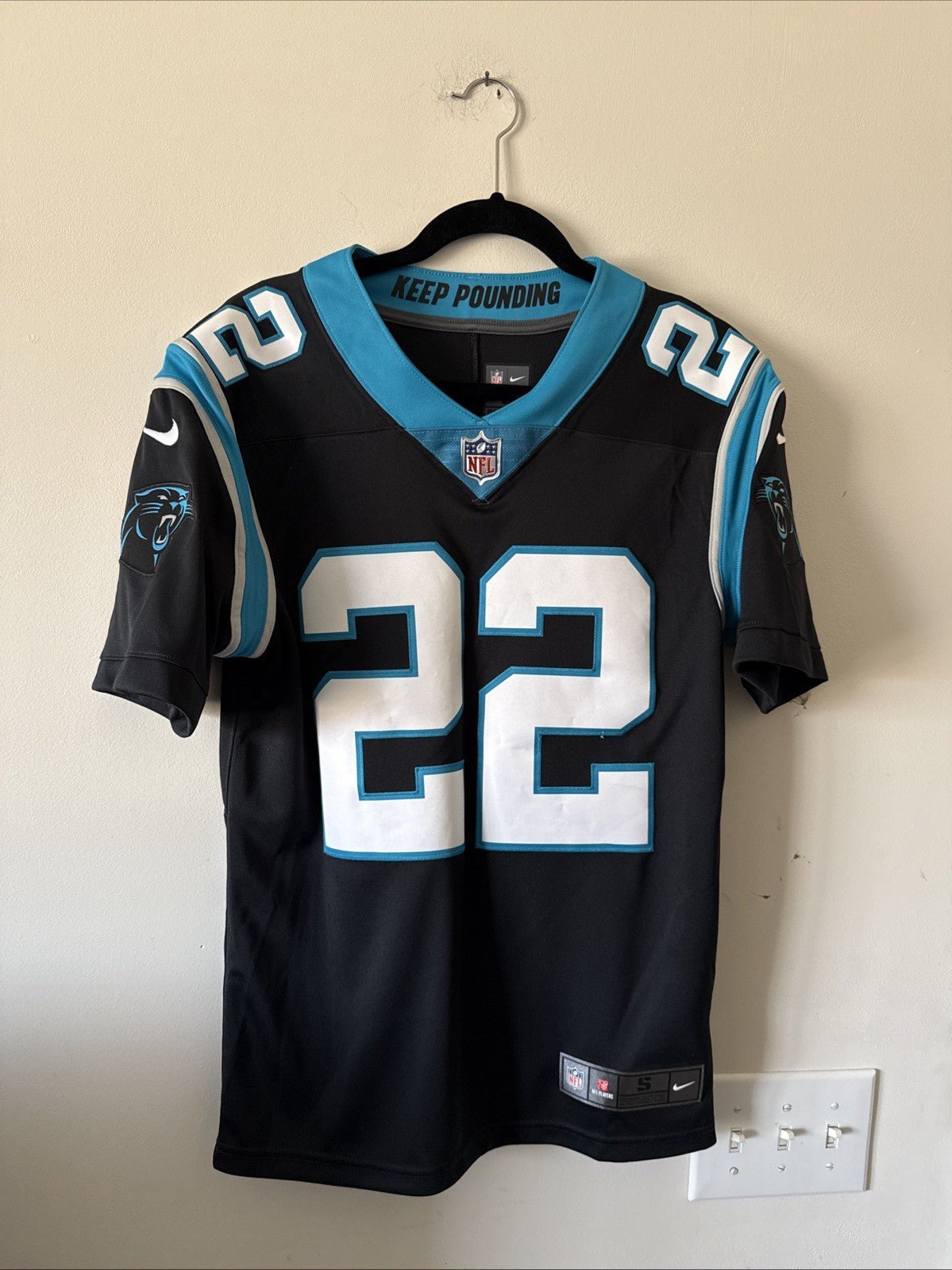 Men’s Nike CHRISTIAN MCCAFFREY 22 Carolina Panthers Vapor Lmtd Jersey Sz S RARE - Kyle’s Football Cards