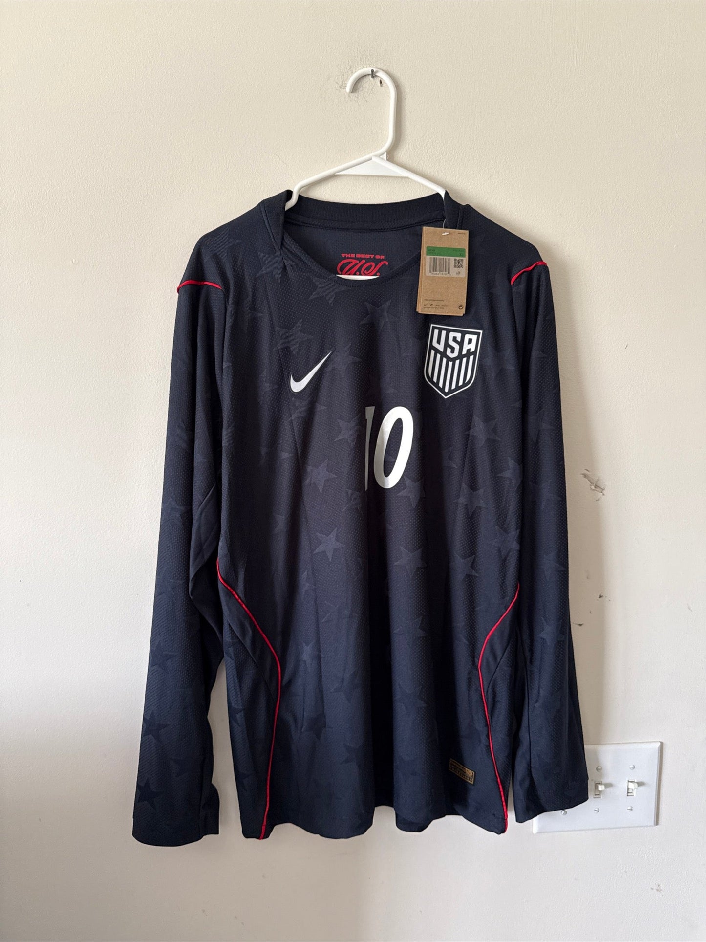 Men’s Nike Christian Pulisic 10 Team USA 2026 Long Sleeve Away Jersey Sz XL NWT - Kyle’s Football Cards