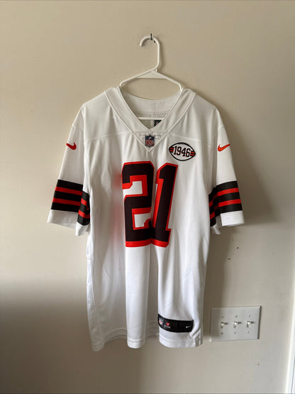 Men’s Nike Cleveland Browns 21 Vapor Limited NFL Jersey Sz L - White RARE - Kyle’s Football Cards