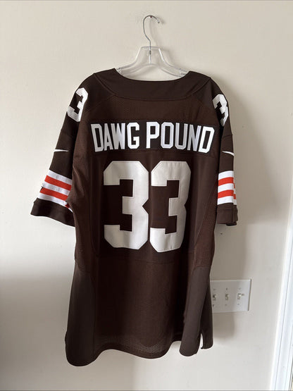 MEN’S NIKE CLEVELAND BROWNS AUTHENTIC DAWG POUND 33 JERSEY SZ 52 - NWOT - Kyle’s Football Cards